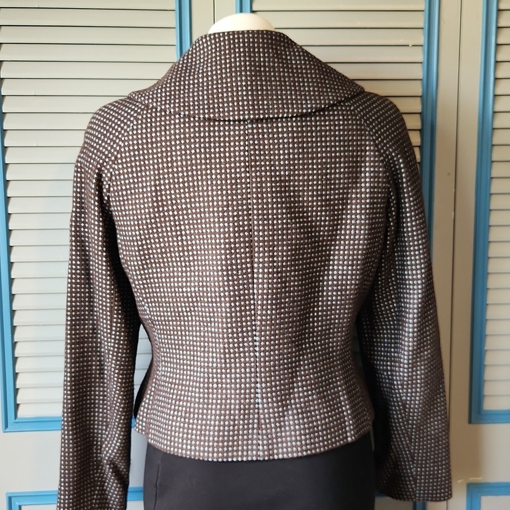 Vintage Liz Claiborne Brown Textured Double-Breasted Blazer - Picture 9 of 15